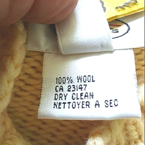 Talbots Wool 100% Knit Butter Yellow Pullover Sweater  Sz S - Picture 15 of 15
